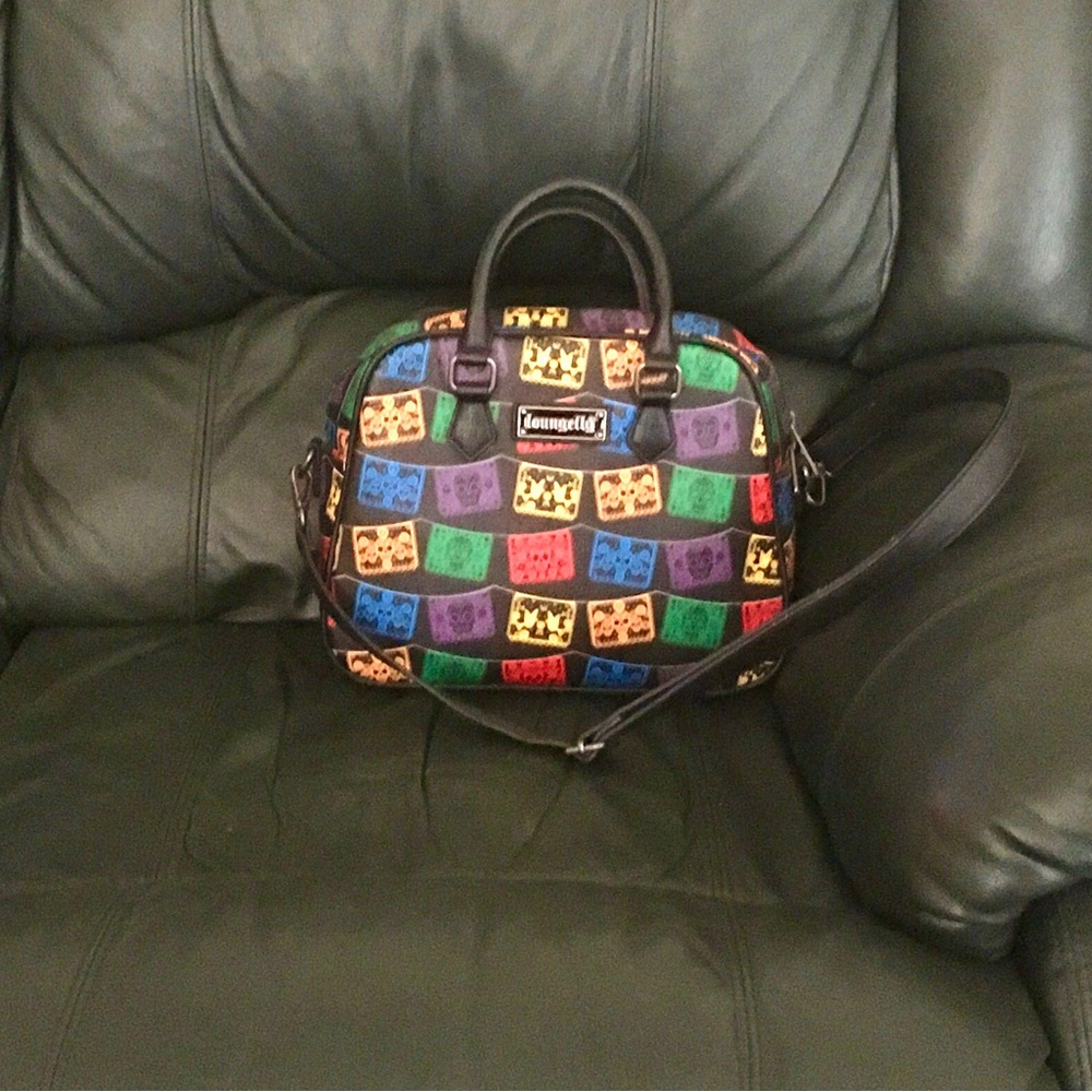 Loungefly Multicolor Game Controller Pattern Crossbody Bag - Black Trim